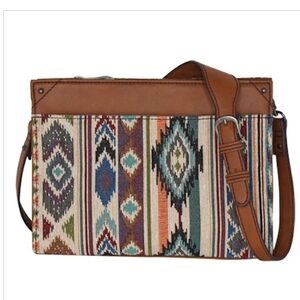 Justin Jacquard Aztec Patterned Southwestern Crossbody Bag